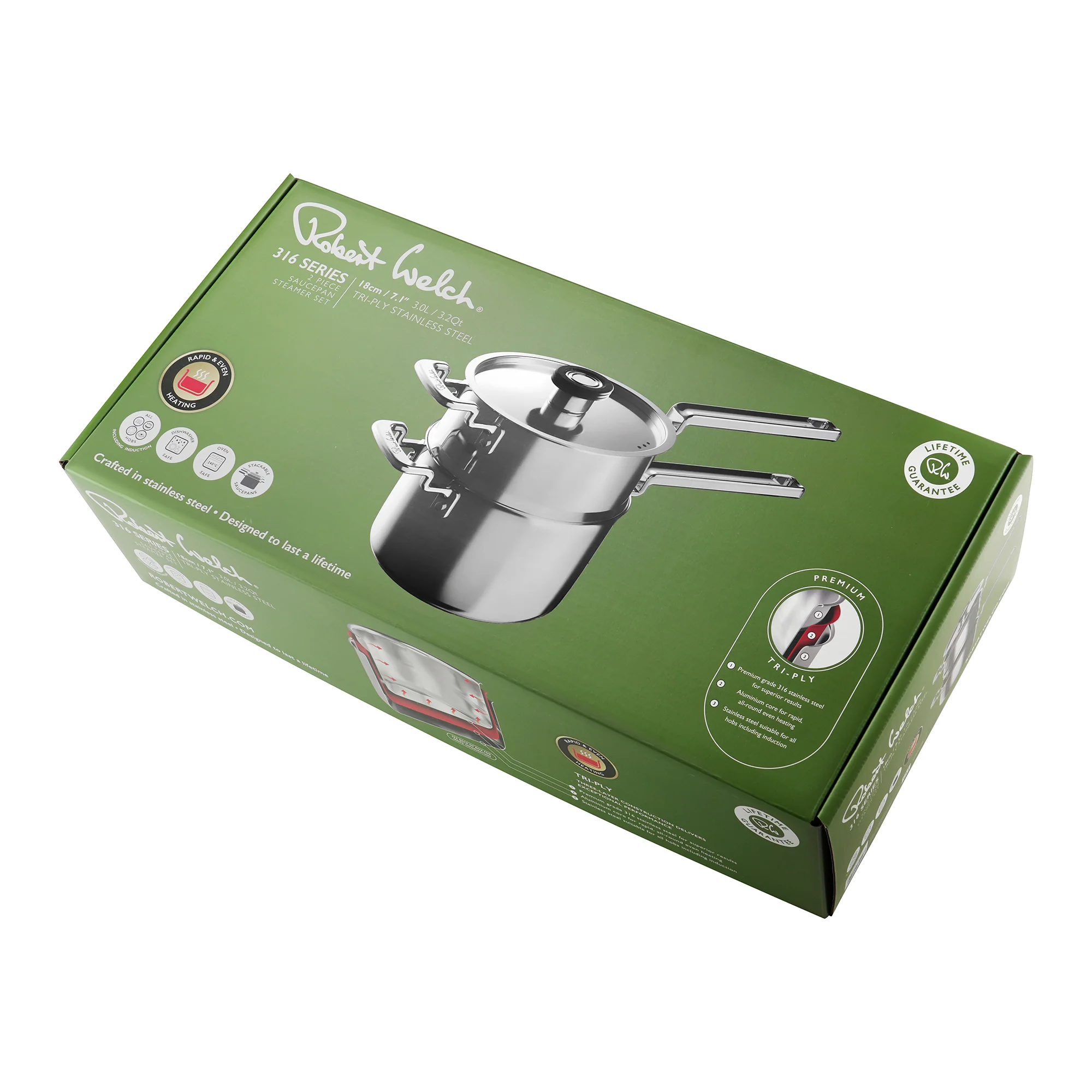 316 Series Cookware 18cm Steamer Set, 2 Piece - Image 3