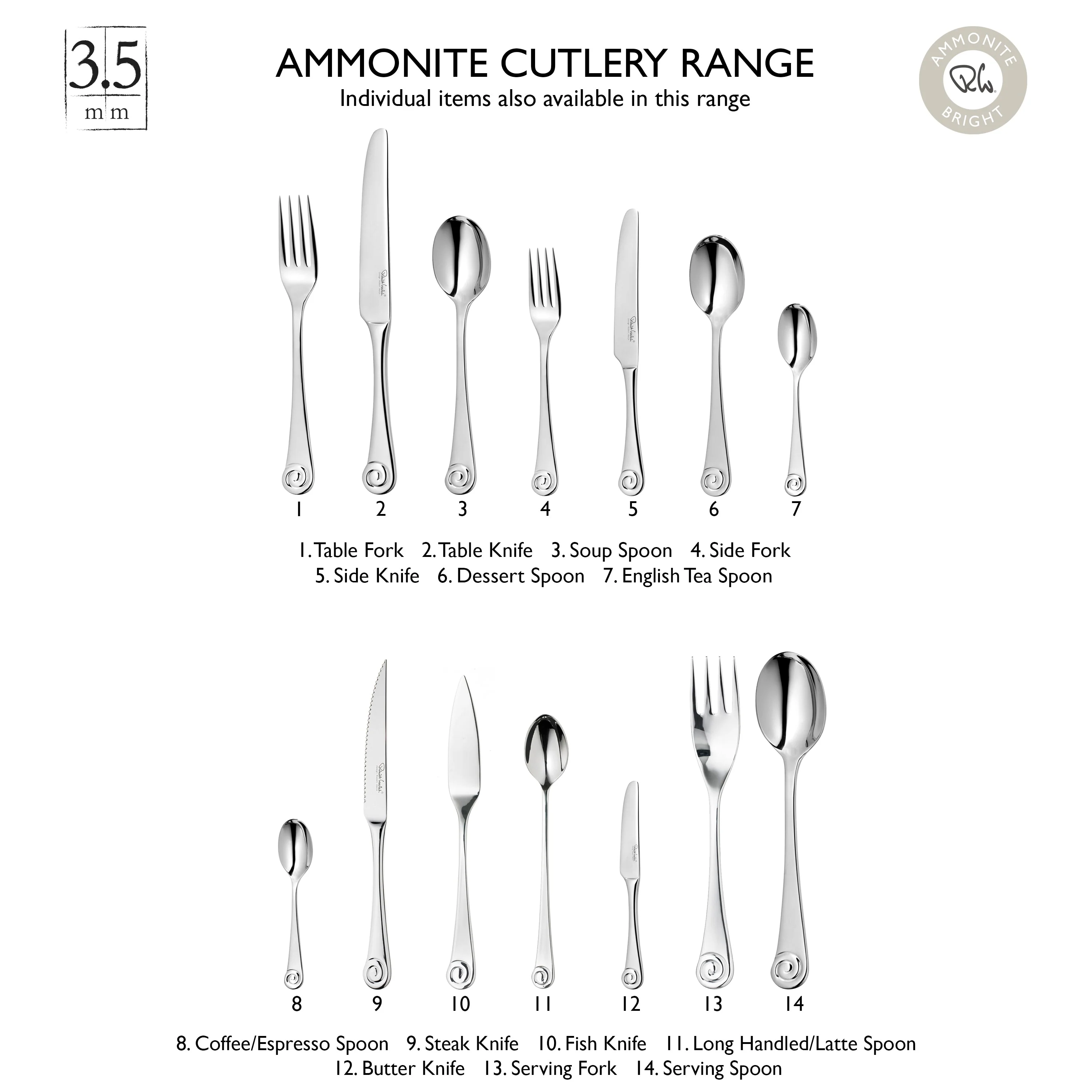 Ammonite Bright Coffee / Espresso Spoon - Image 5