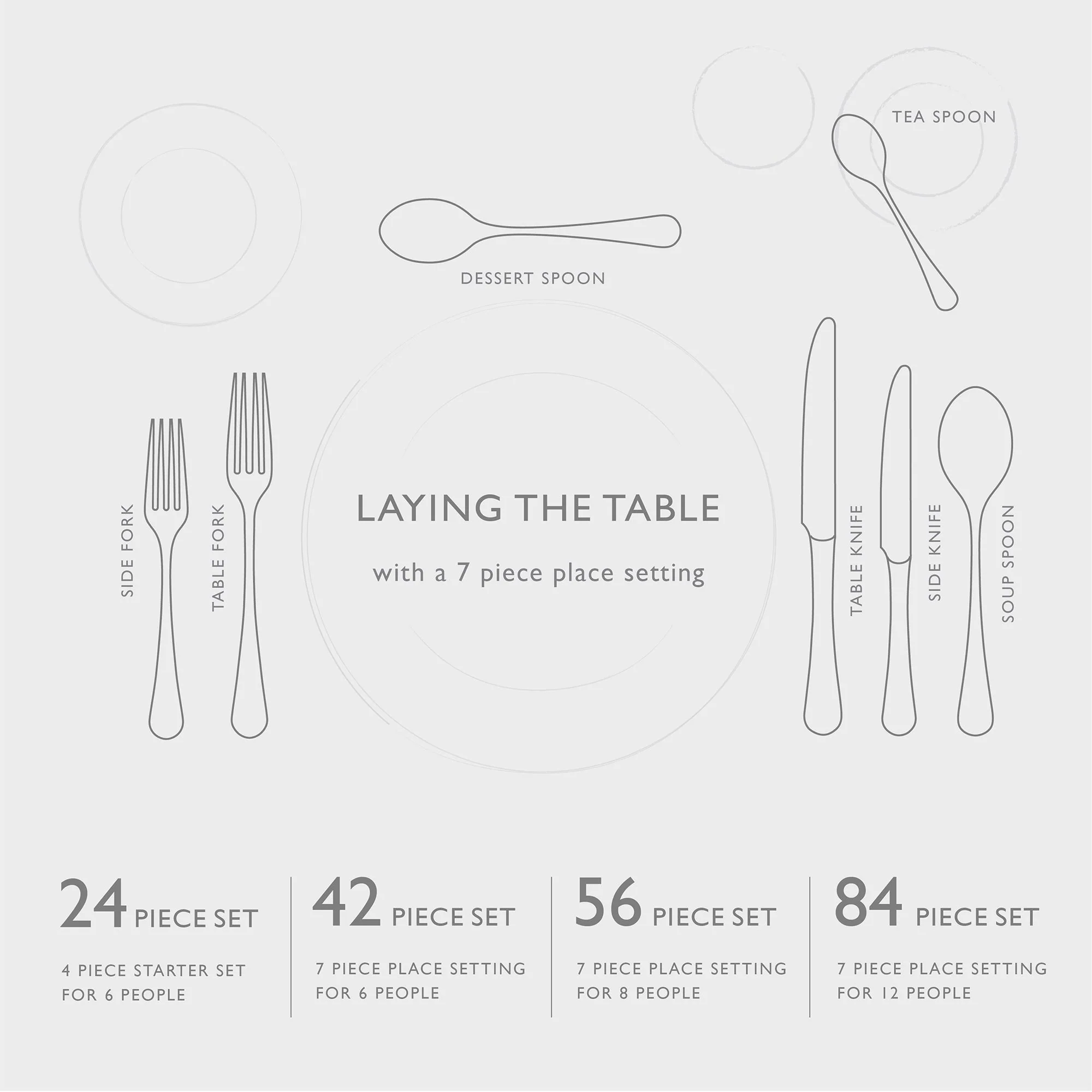 Ammonite Bright Cutlery Set, 108 Piece for 12 People - Includes 12 Sets of Fish Knives and Forks - Image 7