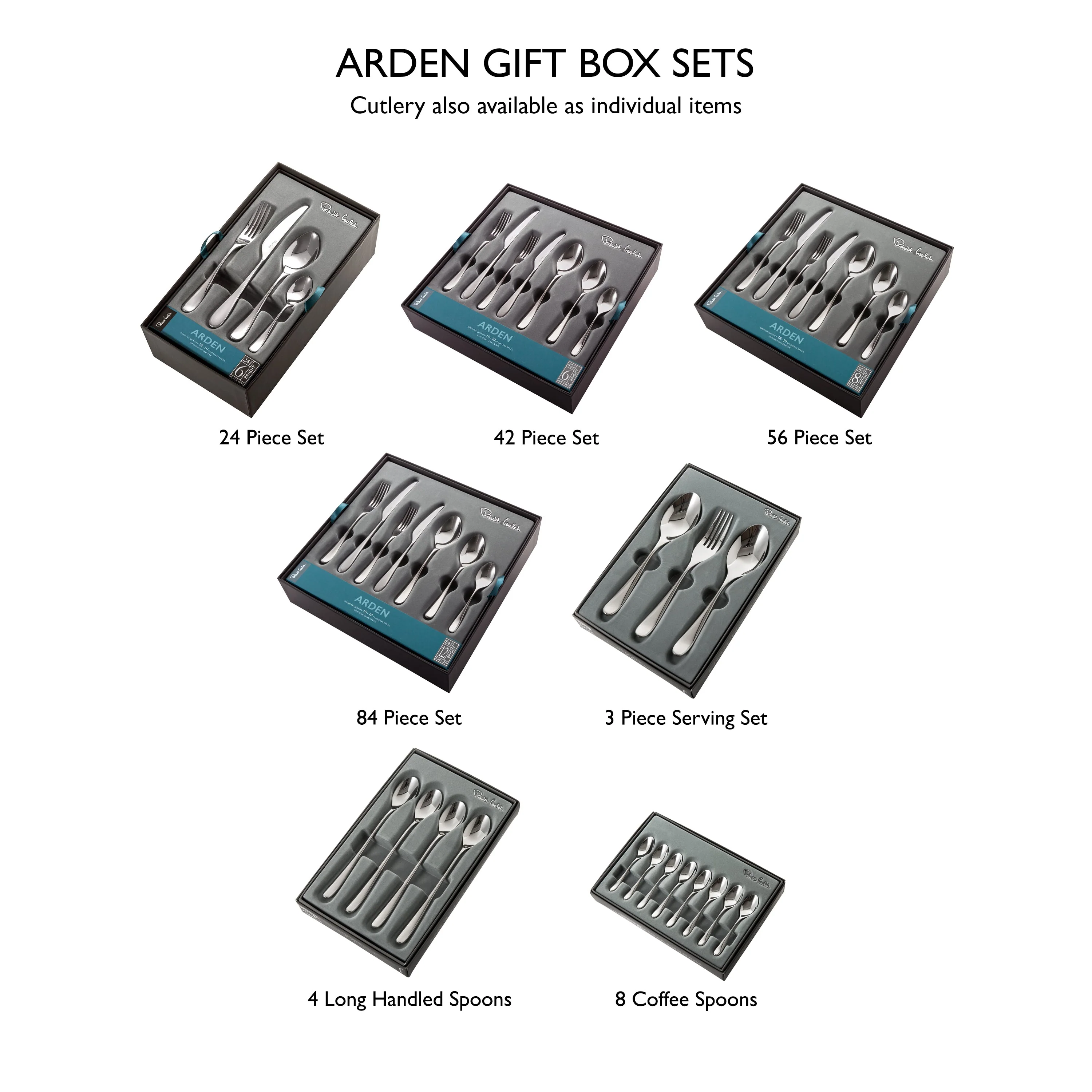 Arden Bright Cutlery Set, 24 Piece for 6 People - Includes 2 Arden Short Candlesticks - Image 6