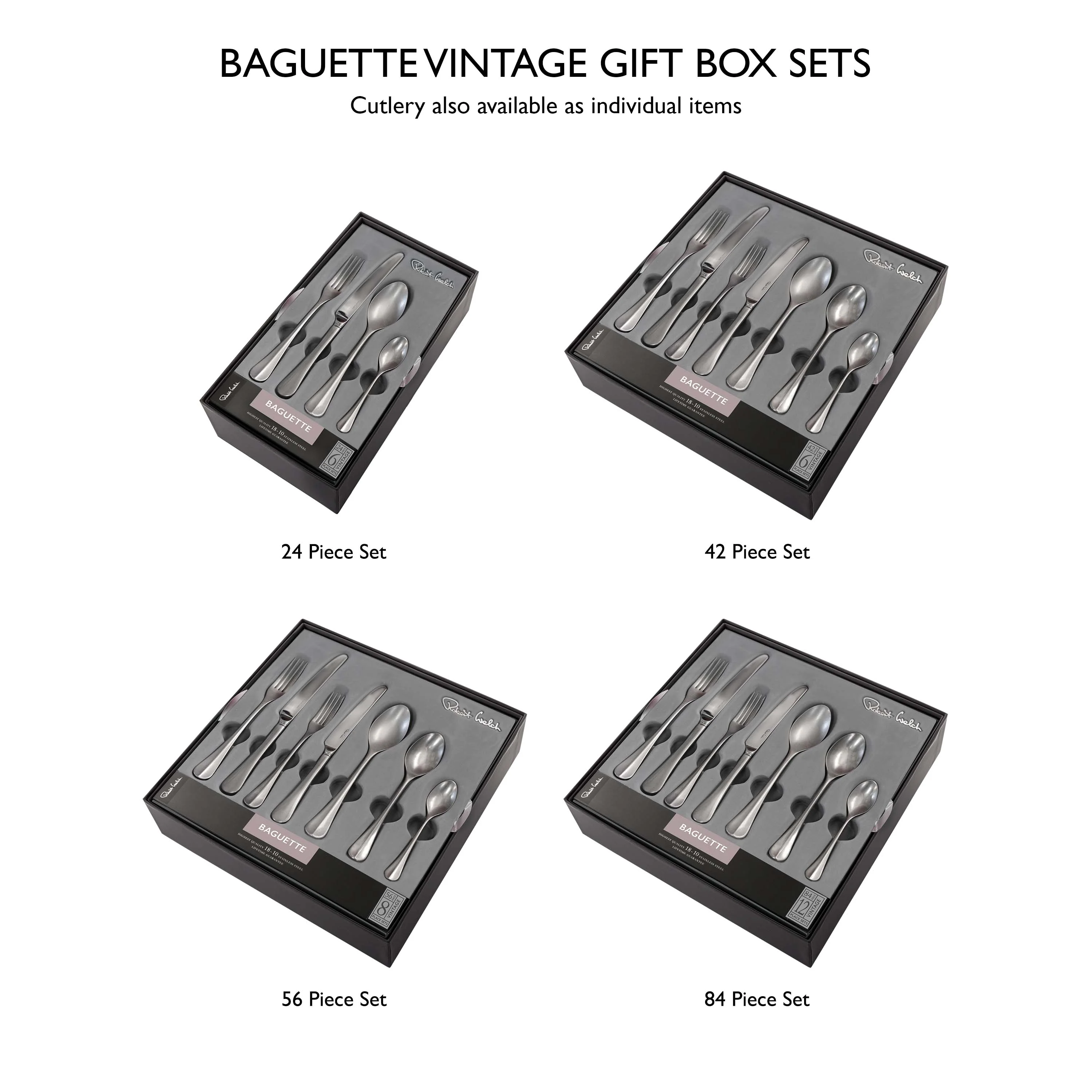 Baguette Vintage Cutlery Set, 30 Piece for 6 People - 6 Free Steak Knives - Image 6