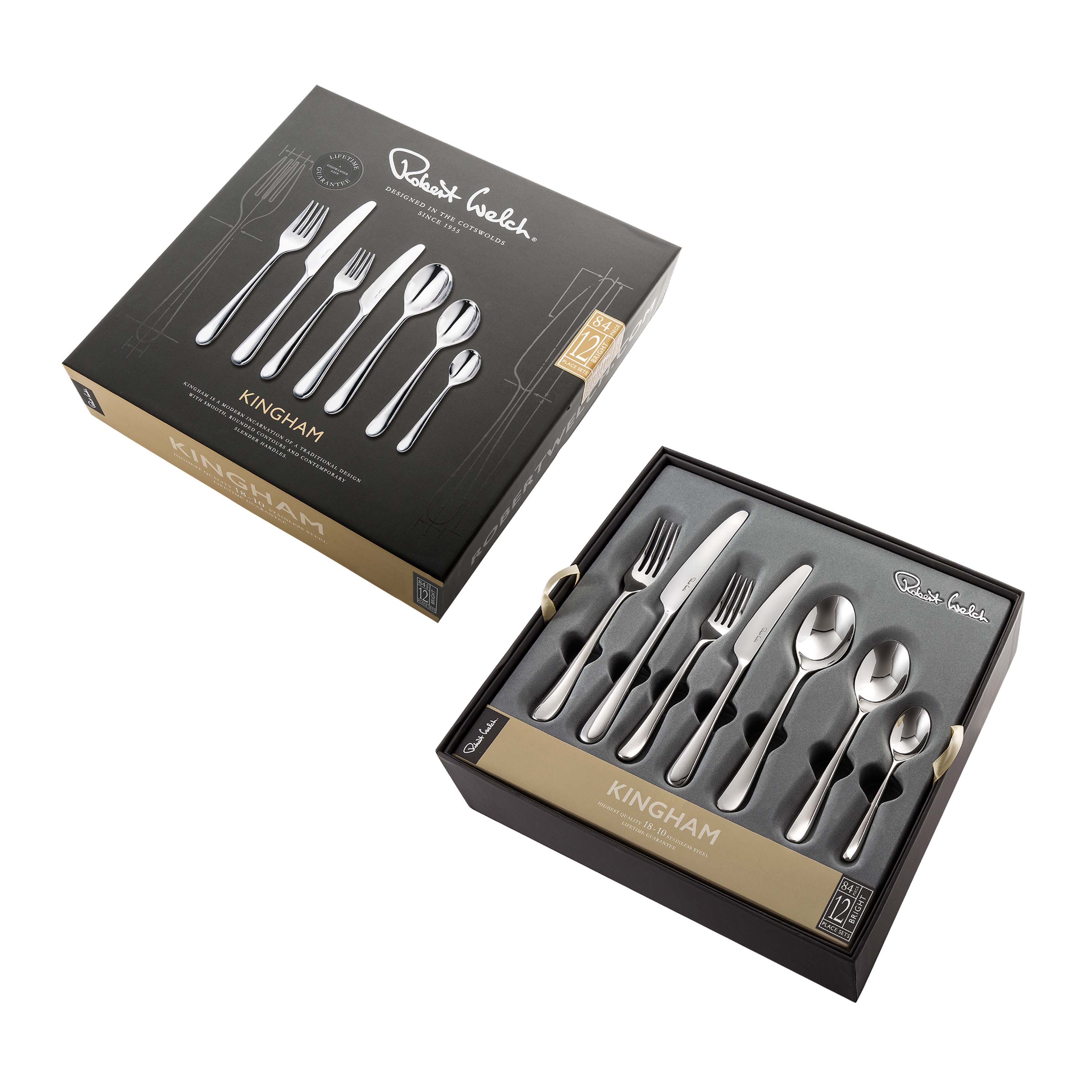 Kingham Bright Cutlery Set, 84 Piece for 12 People - Image 3