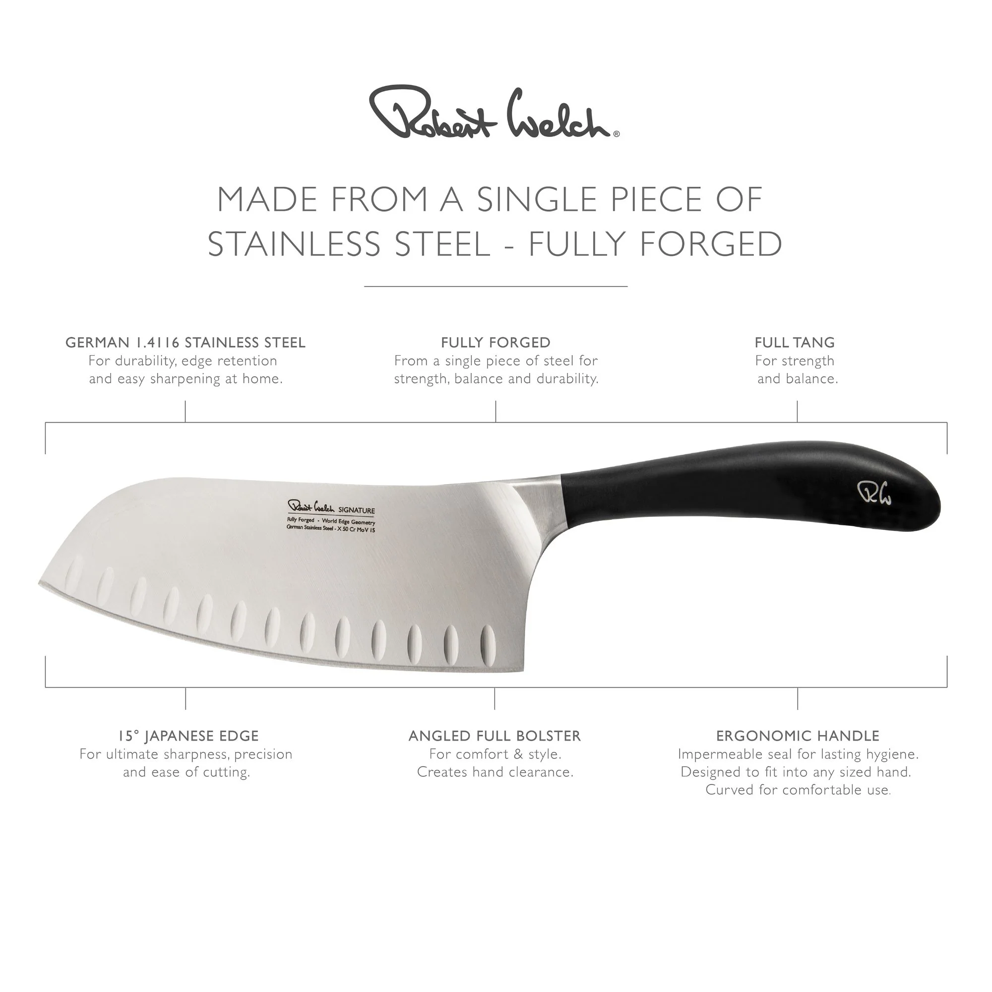 Signature Deep Santoku Knife 17cm - Image 7