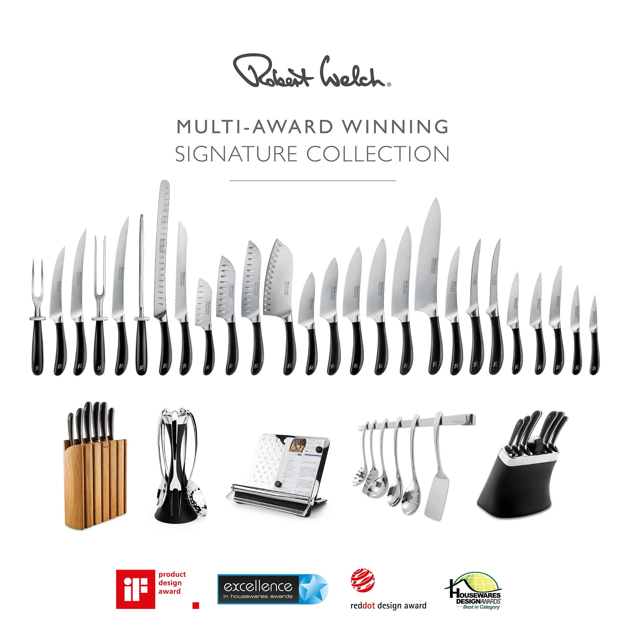 Signature Prism Oak Knife Block Set with Classic Chopping Board 38cm and Sharpener - Image 7