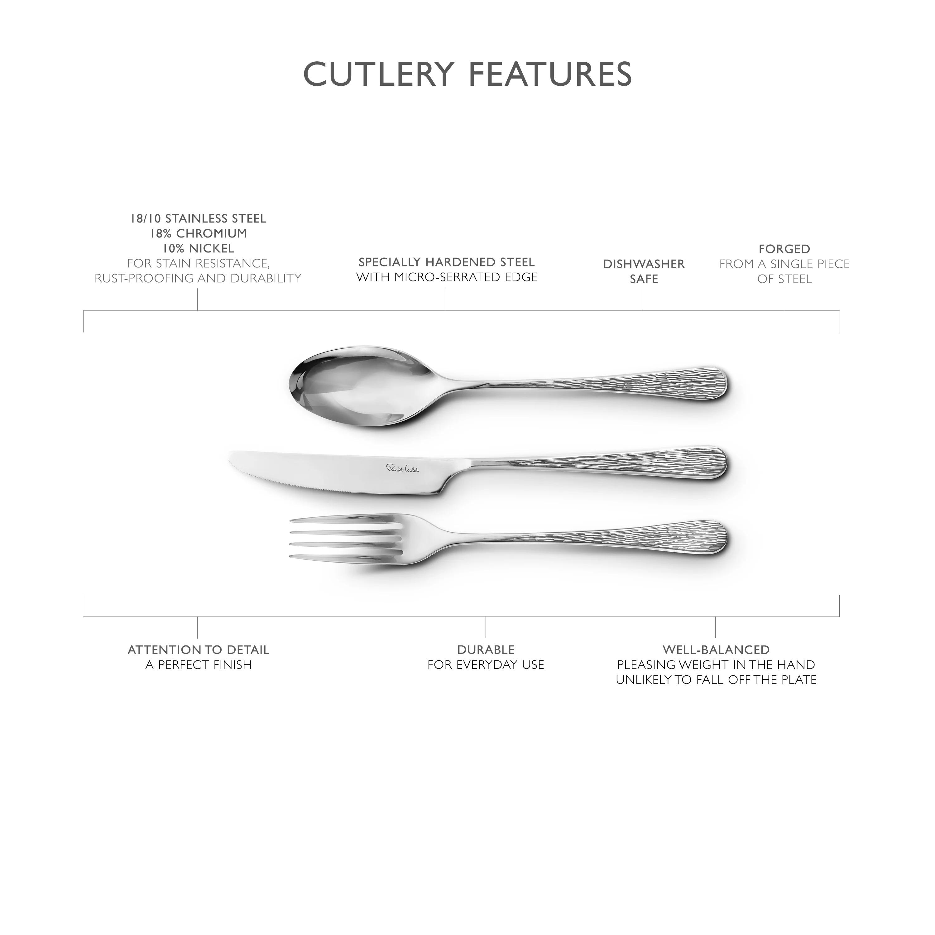 Skye Bright Cutlery Set, 24 Piece for 6 People - Image 7