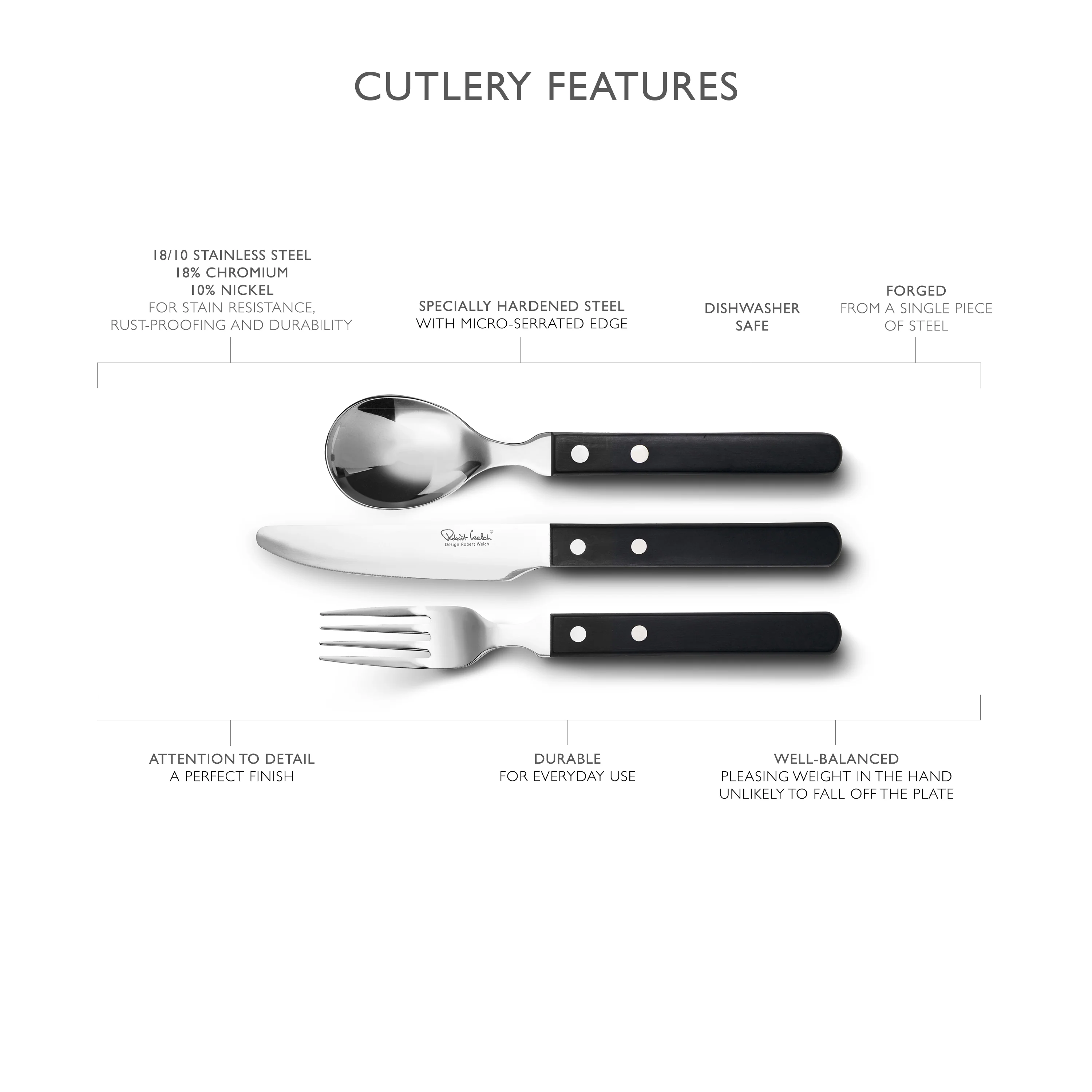 Trattoria Bright Cutlery Set, 24 Piece for 6 People - Image 7